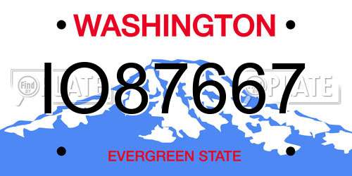 IO87667 Washington License Plate