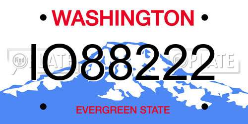 IO88222 Washington License Plate