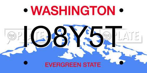 IO8Y5T Washington License Plate