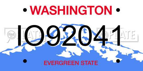 IO92041 Washington License Plate