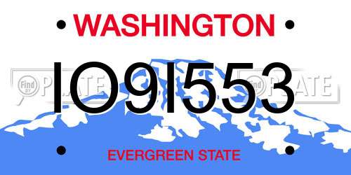 IO9I553 Washington License Plate