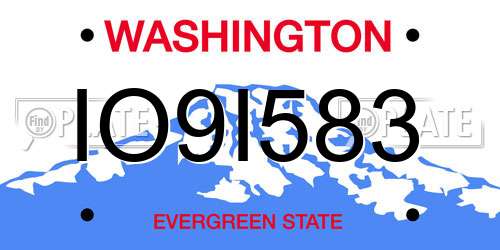 IO9I583 Washington License Plate