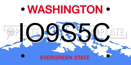 IO9S5C Washington License Plate