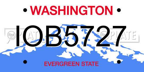 IOB5727 Washington License Plate