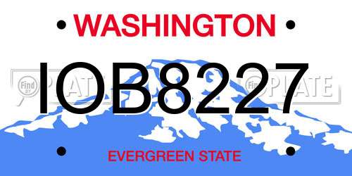 IOB8227 Washington License Plate