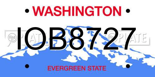 IOB8727 Washington License Plate