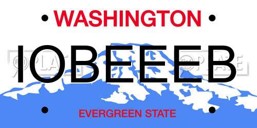 IOBEEEB Washington License Plate