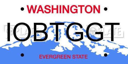 IOBTGGT Washington License Plate