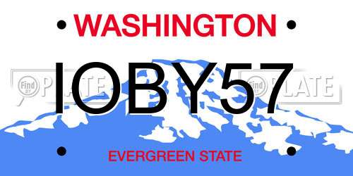 IOBY57 Washington License Plate