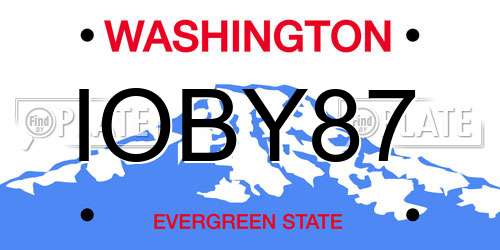 IOBY87 Washington License Plate