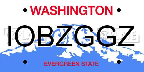IOBZGGZ Washington License Plate