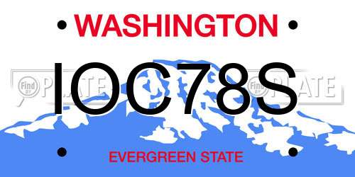 IOC78S Washington License Plate