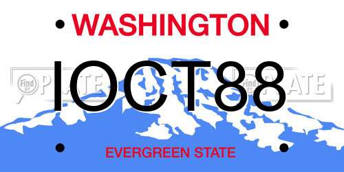 IOCT88 Washington License Plate