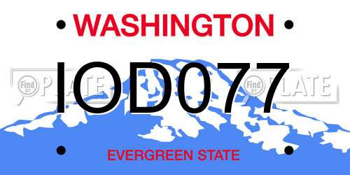 IOD077 Washington License Plate