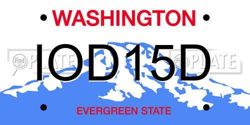 IOD15D Washington License Plate