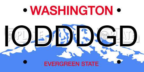 IODDDGD Washington License Plate