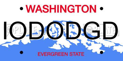 IODODGD Washington License Plate
