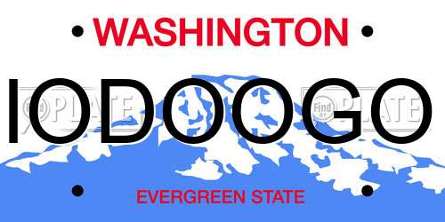 IODOOGO Washington License Plate