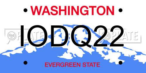 IODQ22 Washington License Plate