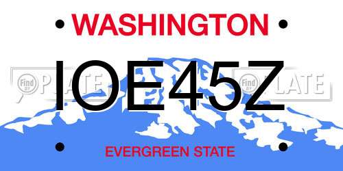 IOE45Z Washington License Plate