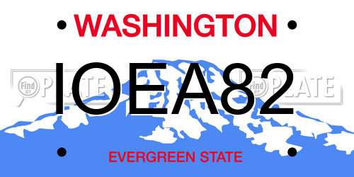 IOEA82 Washington License Plate