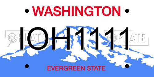 IOH1111 Washington License Plate