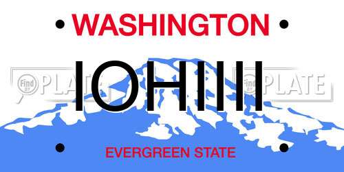 IOHIIII Washington License Plate