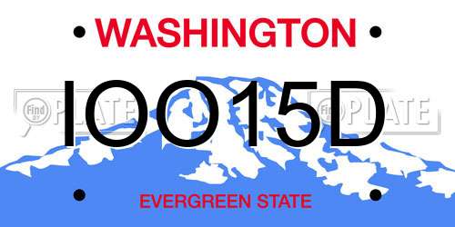 IOO15D Washington License Plate