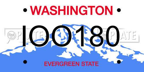 IOO180 Washington License Plate