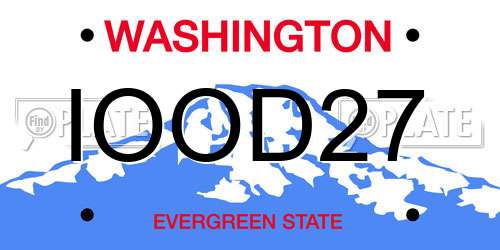 IOOD27 Washington License Plate