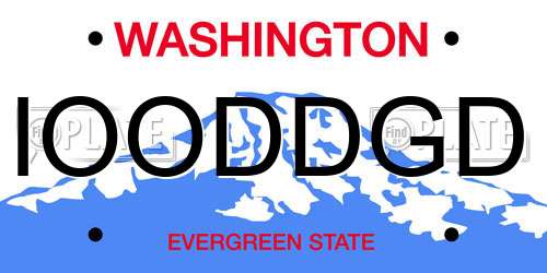 IOODDGD Washington License Plate