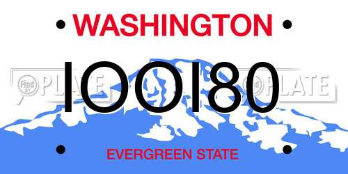 IOOI80 Washington License Plate