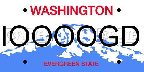 IOOOOGD Washington License Plate