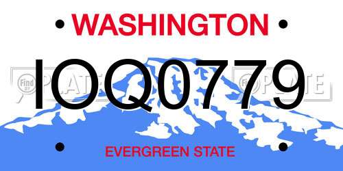 IOQ0779 Washington License Plate