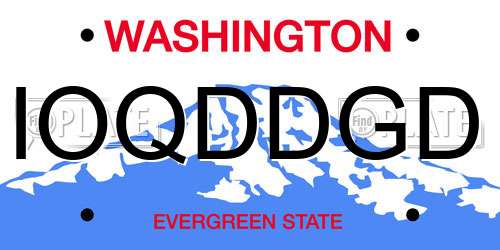 IOQDDGD Washington License Plate