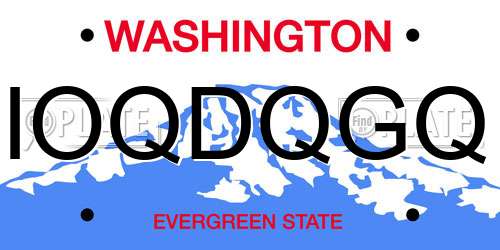 IOQDQGQ Washington License Plate