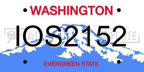 IOS2152 Washington License Plate