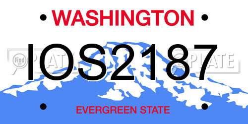 IOS2187 Washington License Plate