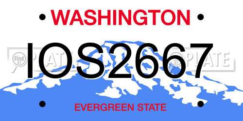 IOS2667 Washington License Plate