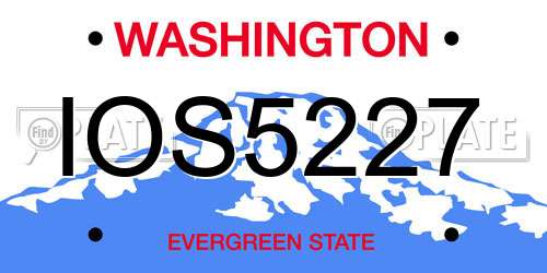 IOS5227 Washington License Plate