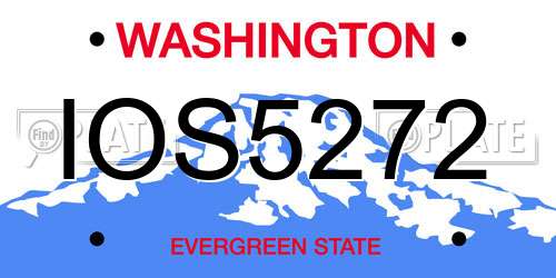 IOS5272 Washington License Plate