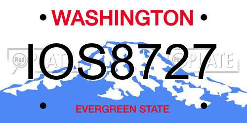 IOS8727 Washington License Plate