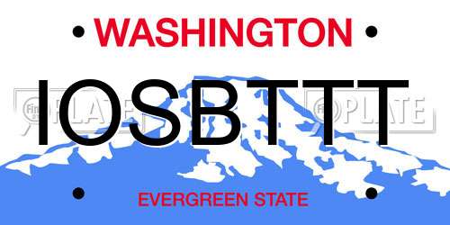IOSBTTT Washington License Plate