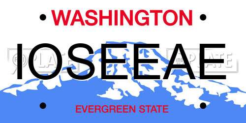 IOSEEAE Washington License Plate