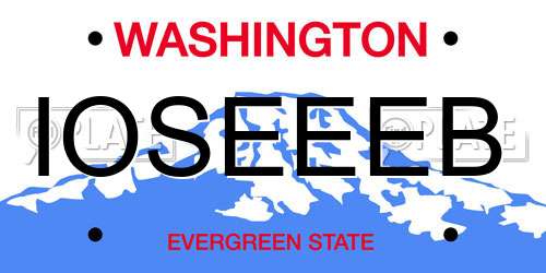 IOSEEEB Washington License Plate