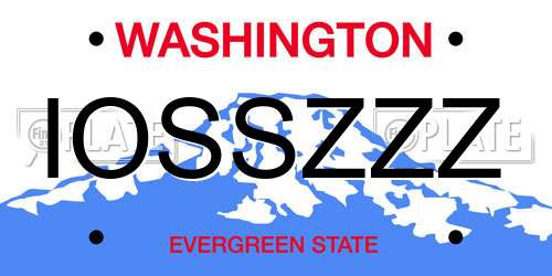 IOSSZZZ Washington License Plate