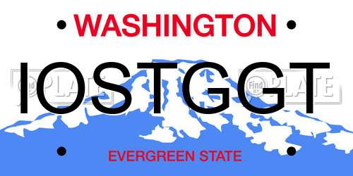 IOSTGGT Washington License Plate