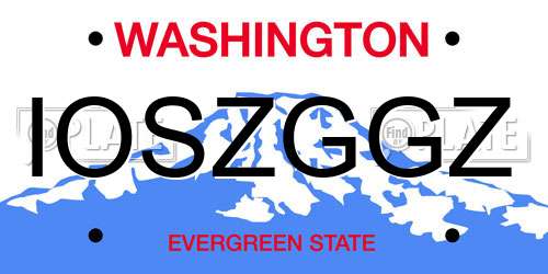 IOSZGGZ Washington License Plate