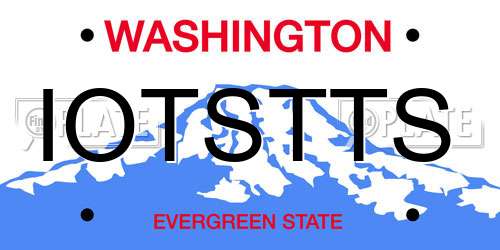 IOTSTTS Washington License Plate
