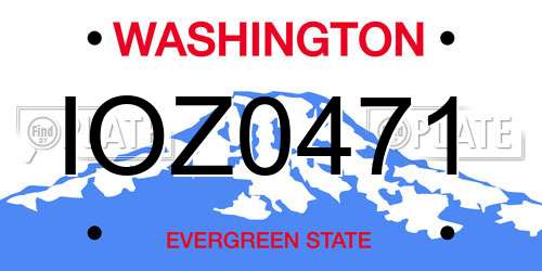 IOZ0471 Washington License Plate